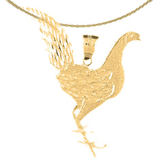 Sterling Silver Bird Pendant (Rhodium or Yellow Gold-plated)