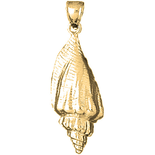 Yellow Gold-plated Silver Conch Shell Pendant