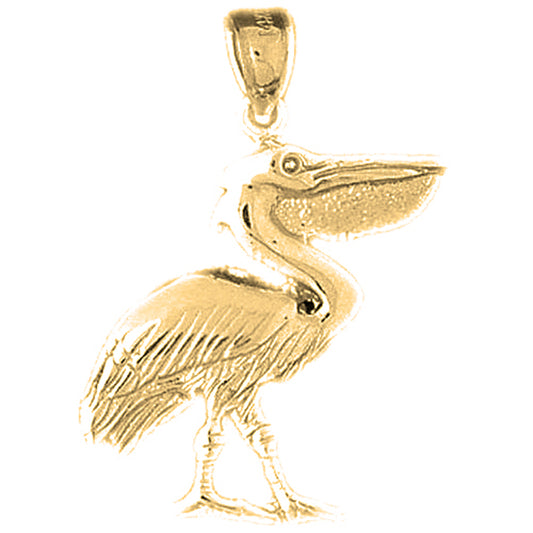 10K, 14K or 18K Gold Pelican Pendant