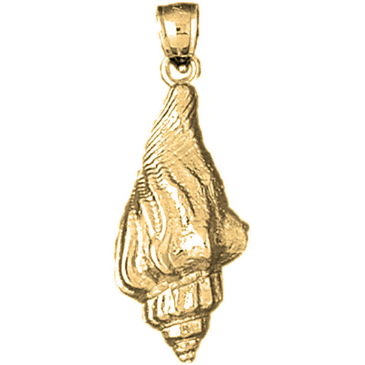 Yellow Gold-plated Silver Conch Shell Pendant