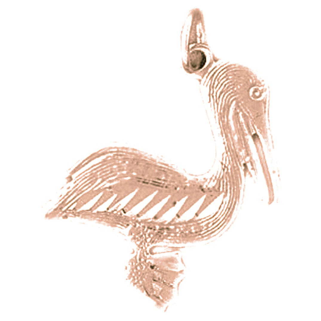 14K or 18K Gold Pelican Pendant