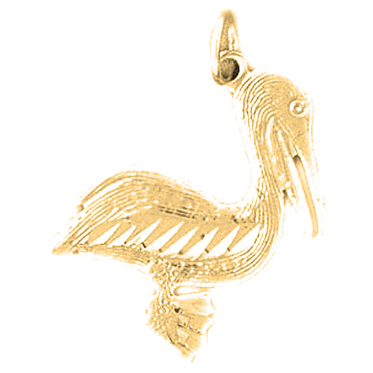 Yellow Gold-plated Silver Pelican Pendant