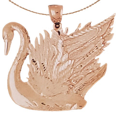 10K, 14K or 18K Gold Swan Pendant