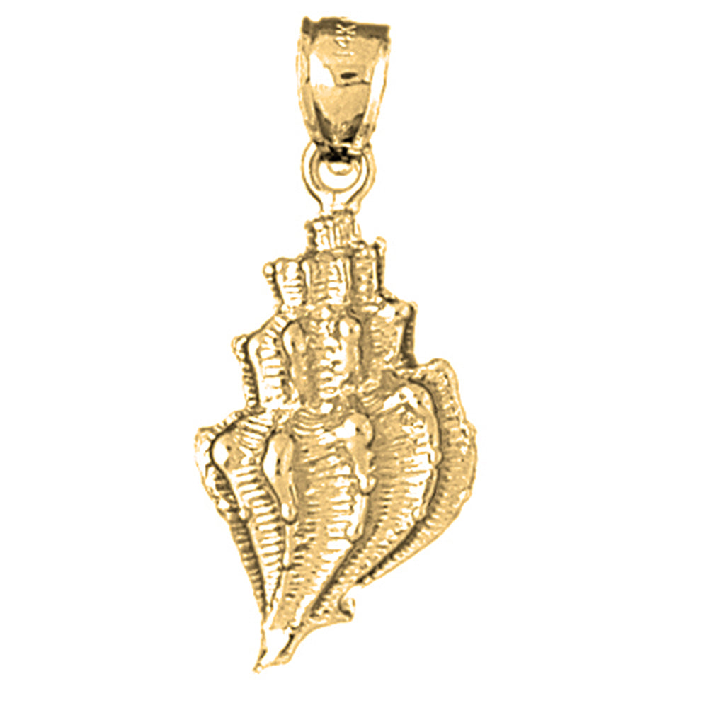 Yellow Gold-plated Silver Conch Shell Pendant