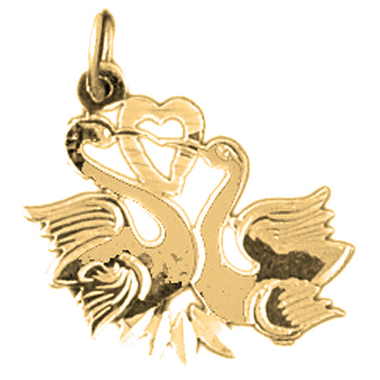 14K or 18K Gold Swan Pendant