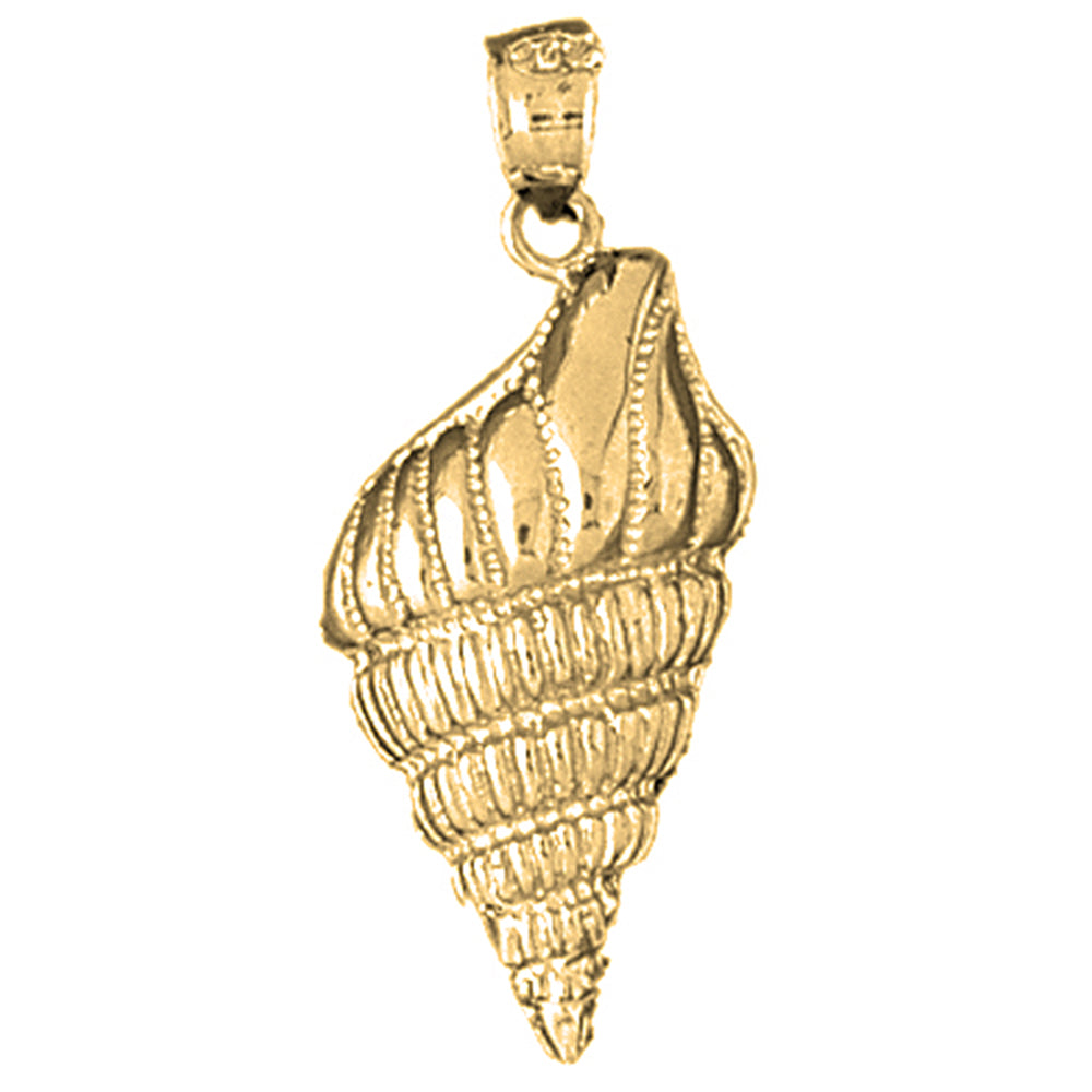 Yellow Gold-plated Silver Conch Shell Pendant