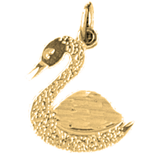 Yellow Gold-plated Silver Swan Pendant