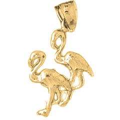 Yellow Gold-plated Silver Flamingo Pendant