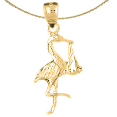 Sterling Silver Bird Pendant (Rhodium or Yellow Gold-plated)