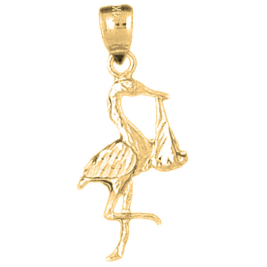 Yellow Gold-plated Silver Bird Pendant