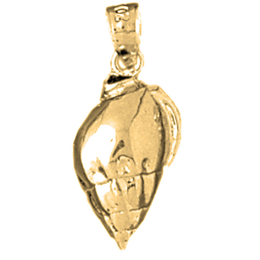 Yellow Gold-plated Silver Conch Shell Pendant