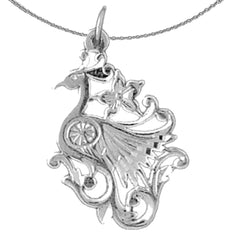 Sterling Silver Bird Pendant (Rhodium or Yellow Gold-plated)