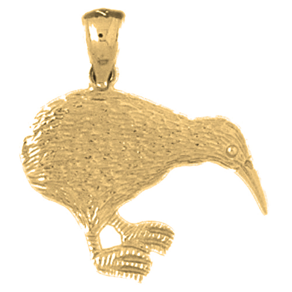 Yellow Gold-plated Silver Bird Pendant