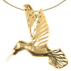 Colgante de colibrí de plata de ley (bañado en rodio o oro amarillo)