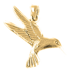 Yellow Gold-plated Silver Hummingbird Pendant