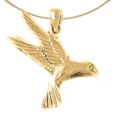 10K, 14K or 18K Gold Hummingbird Pendant