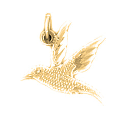 Yellow Gold-plated Silver Hummingbird Pendant