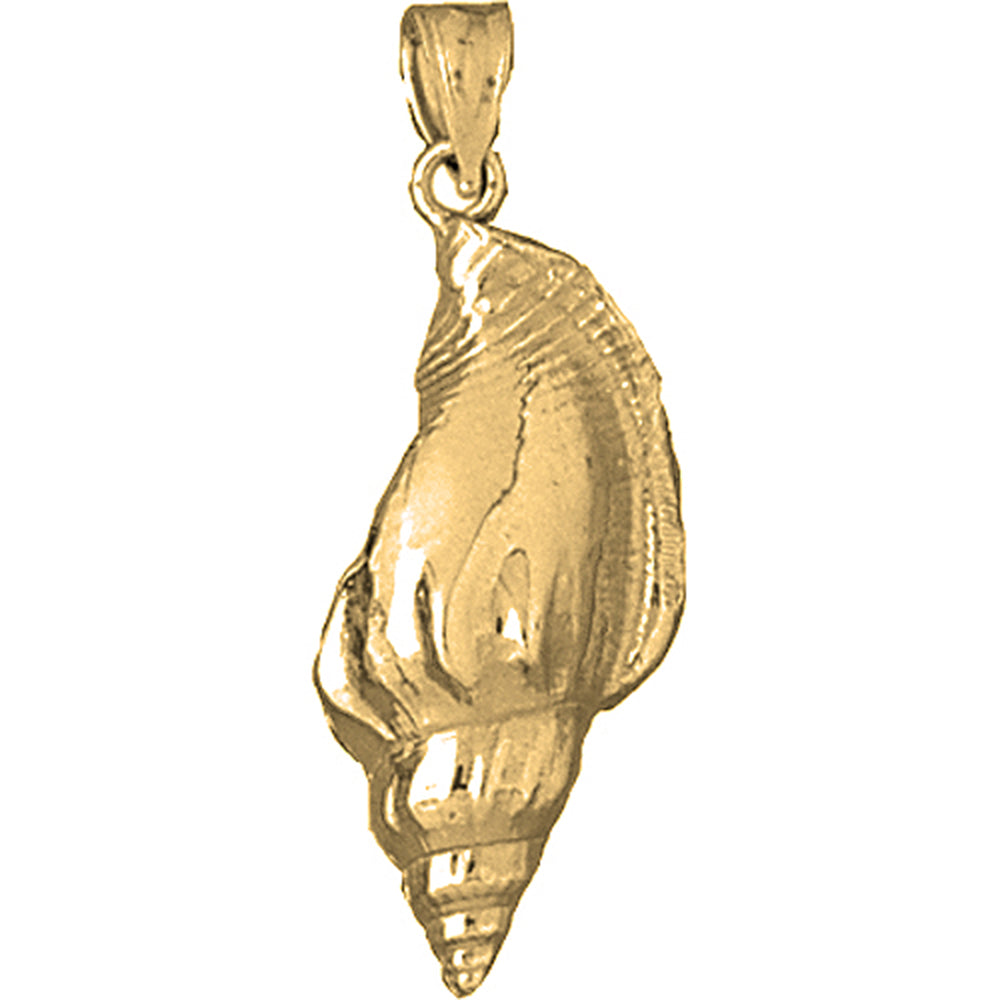 Yellow Gold-plated Silver Conch Shell Pendant