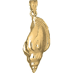 Yellow Gold-plated Silver Conch Shell Pendant