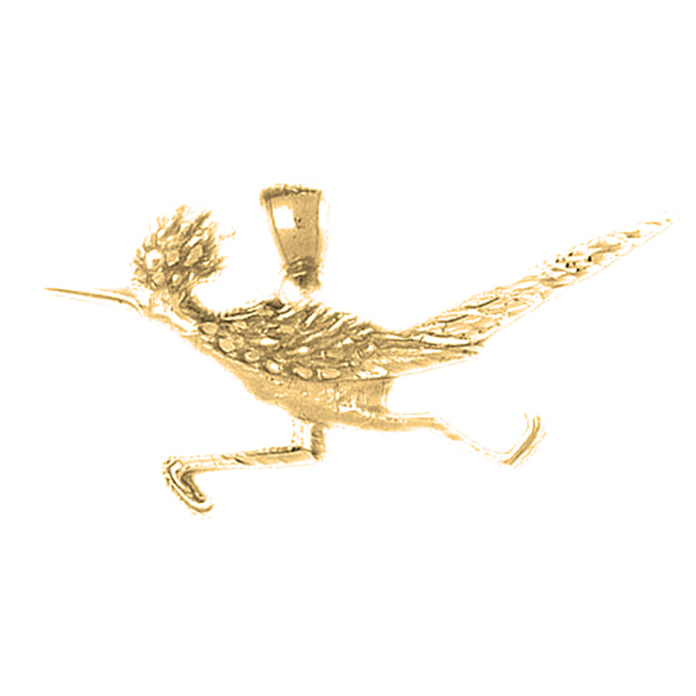 Yellow Gold-plated Silver Road Runner Pendant