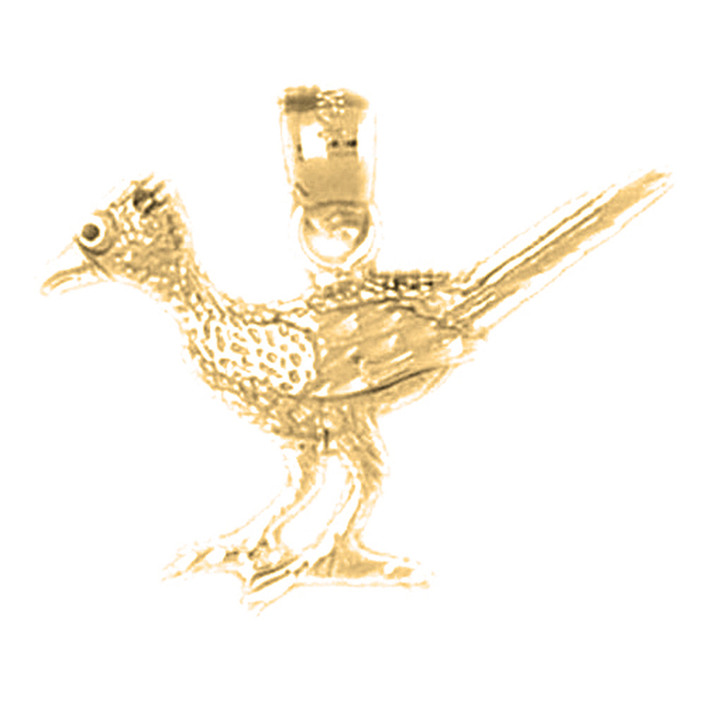 Yellow Gold-plated Silver Road Runner Pendant