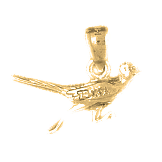 Yellow Gold-plated Silver 3D Road Runner Pendant