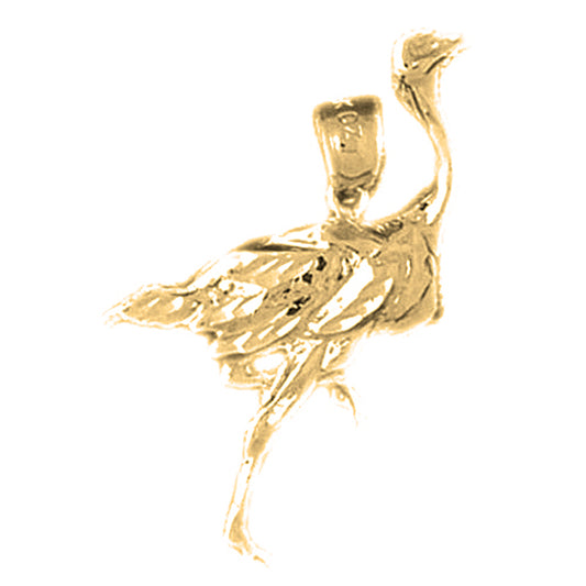 Yellow Gold-plated Silver Ostrich Pendant