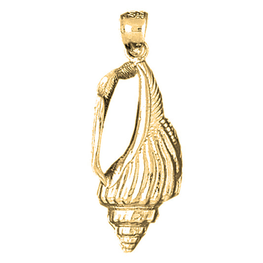 Yellow Gold-plated Silver Conch Shell Pendant