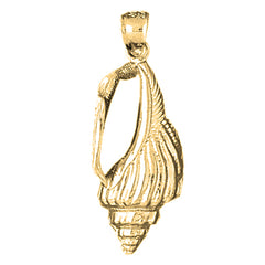 Yellow Gold-plated Silver Conch Shell Pendant