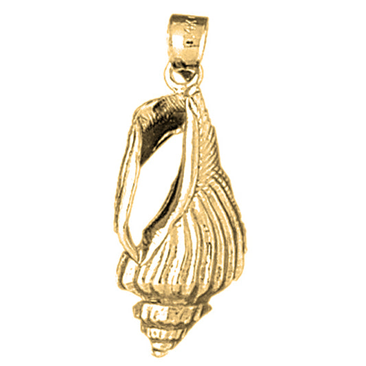 Yellow Gold-plated Silver Conch Shell Pendant