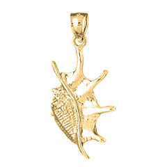 Yellow Gold-plated Silver Conch Shell Pendant