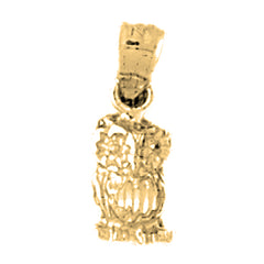 Yellow Gold-plated Silver Owl Pendant