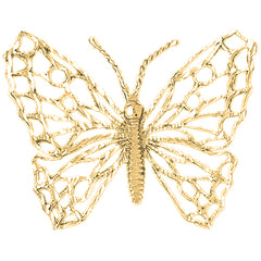 Yellow Gold-plated Silver Butterflies Pendant