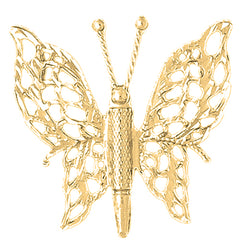 Yellow Gold-plated Silver Butterflies Pendant