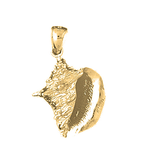 Yellow Gold-plated Silver Conch Shell Pendant