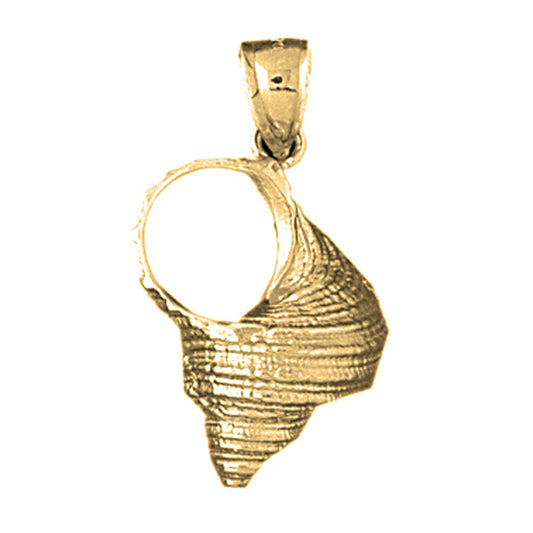 Yellow Gold-plated Silver Conch Shell Pendant