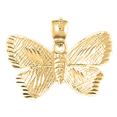 Yellow Gold-plated Silver Butterflies Pendant