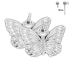 14K or 18K Gold 16mm Butterflies Earrings