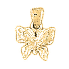 Yellow Gold-plated Silver Butterflies Pendant