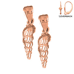 14K or 18K Gold 15mm Conch Shell Earrings