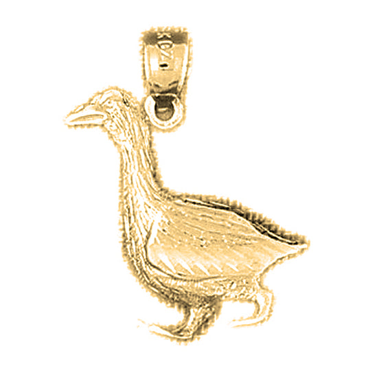 Yellow Gold-plated Silver Ducks Pendant