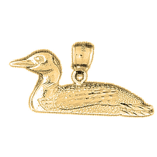 Yellow Gold-plated Silver Ducks Pendant