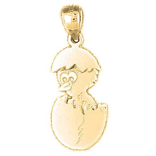 Yellow Gold-plated Silver Ducks Pendant