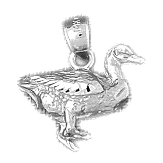 Sterling Silver 3D Duck Pendant