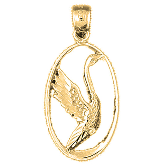 Yellow Gold-plated Silver Ducks Pendant