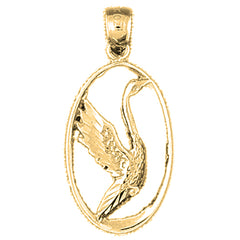 Yellow Gold-plated Silver Ducks Pendant