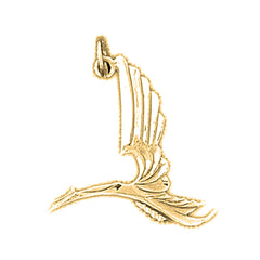 Yellow Gold-plated Silver Ducks Pendant