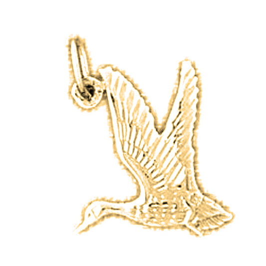 Yellow Gold-plated Silver Ducks Pendant