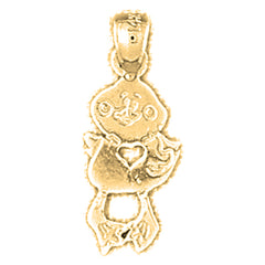 Yellow Gold-plated Silver Ducks Pendant