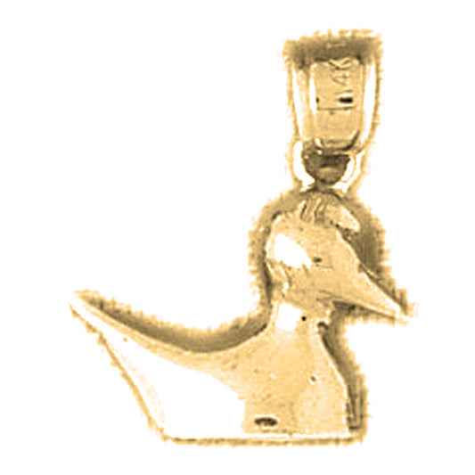 Yellow Gold-plated Silver Ducks Pendant